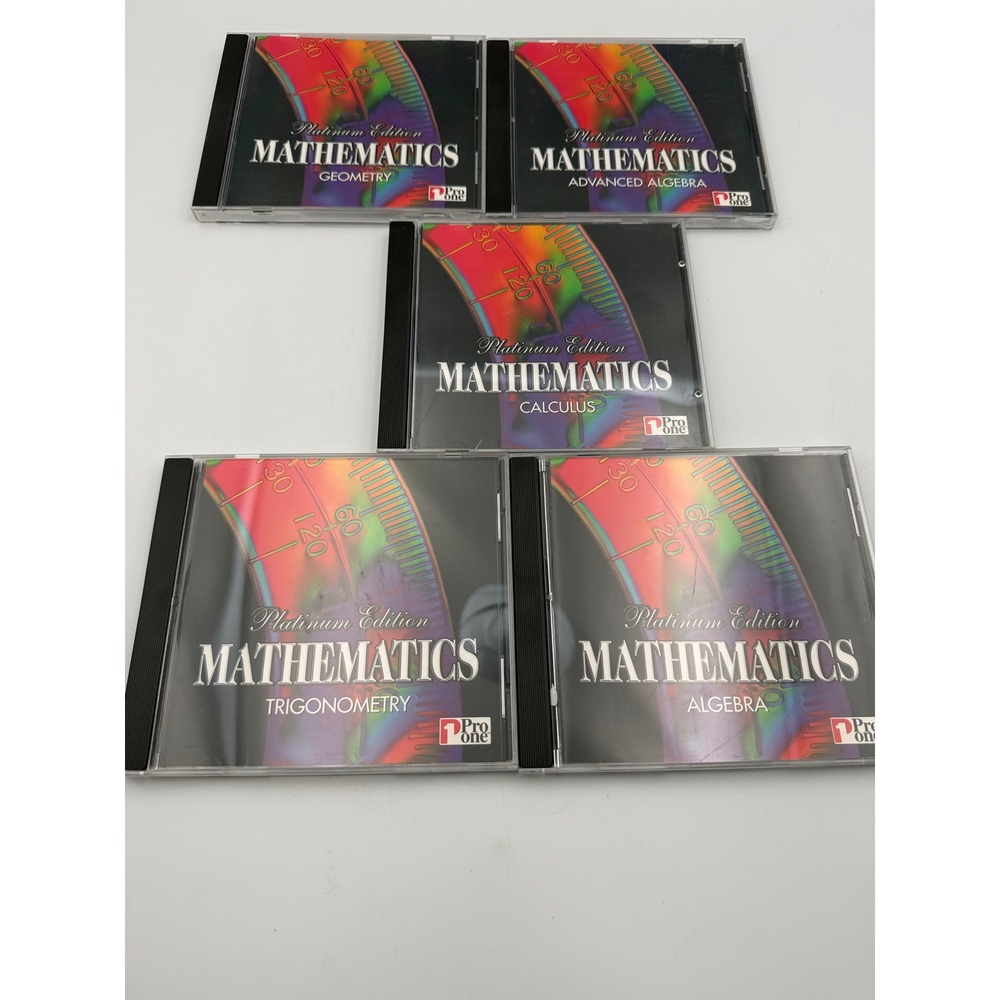 Pro One Platinum Edition Mathematics 5 CD-ROM Set Algebra Geometry Calculus PC